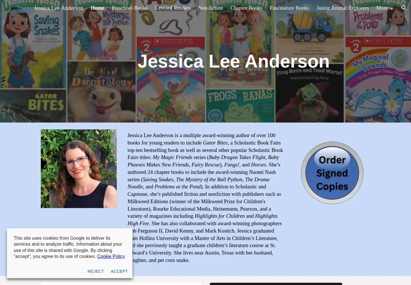 Screenshot of jessicaleeanderson.com