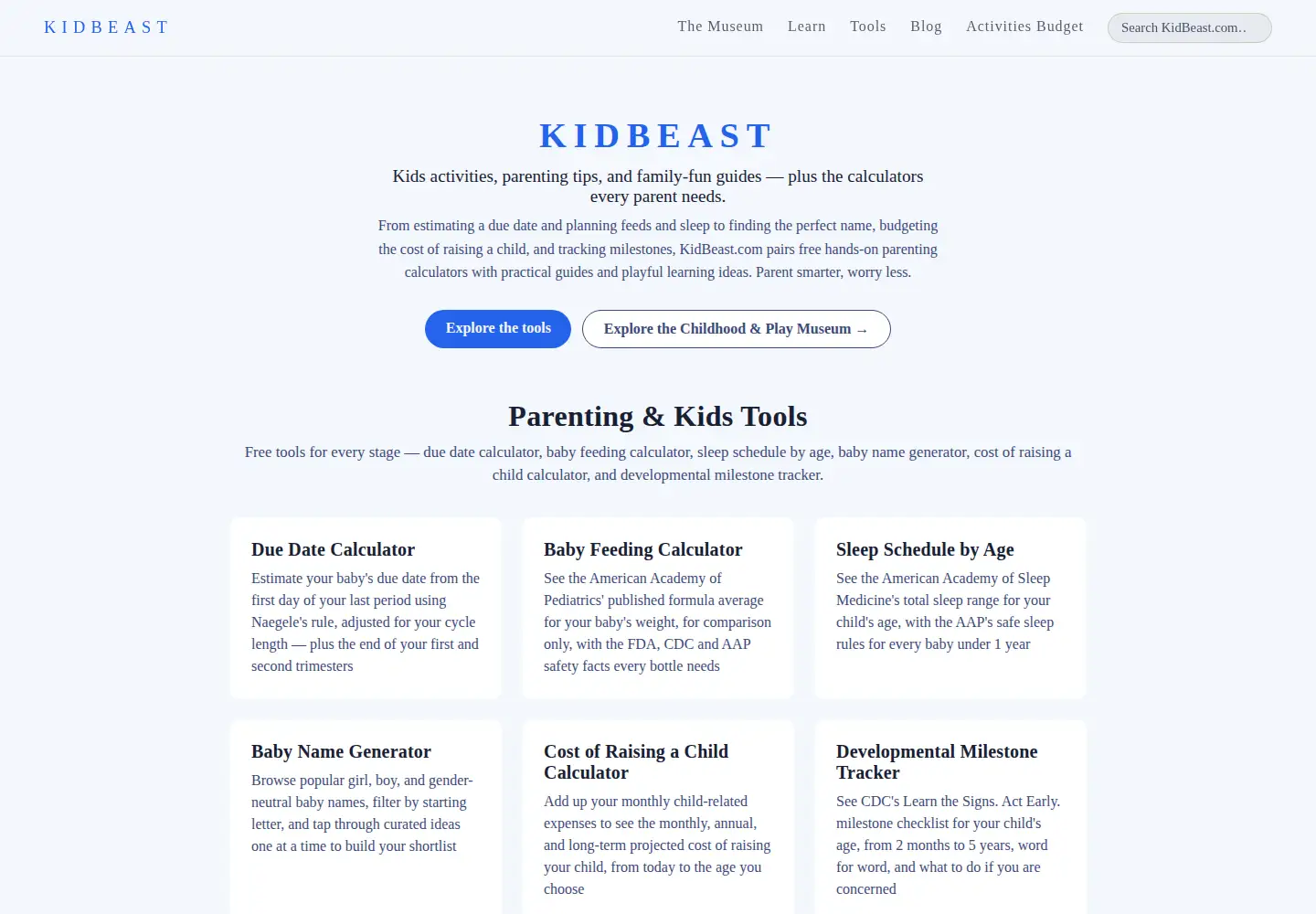 Screenshot of kidbeast.com