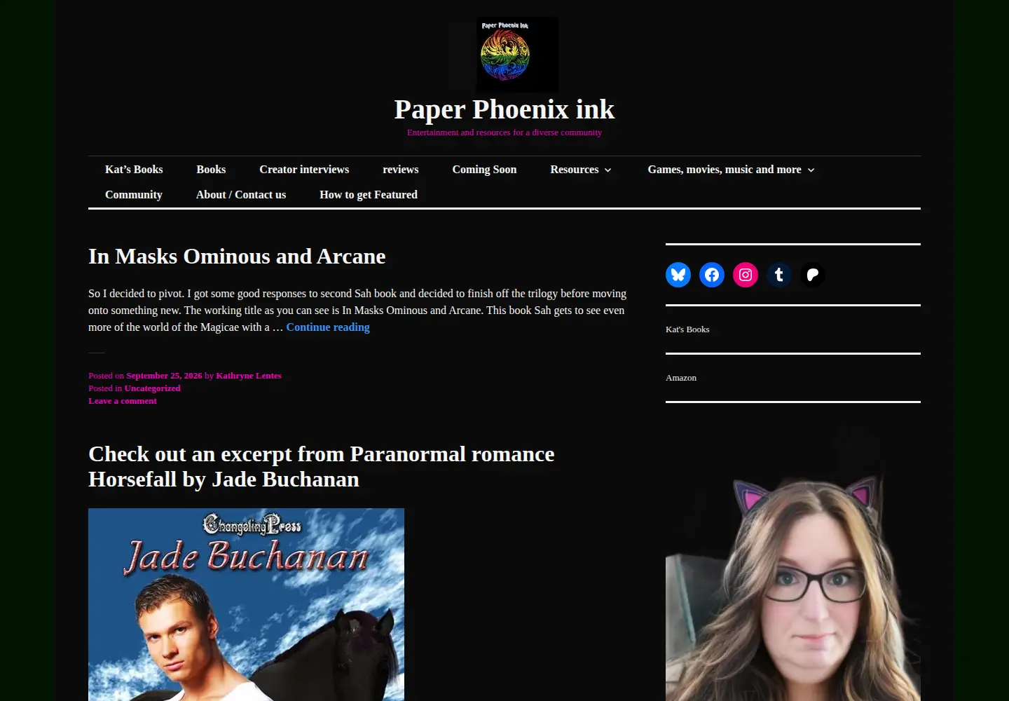 Captured homepage of paperphoenixink.com in the current scan