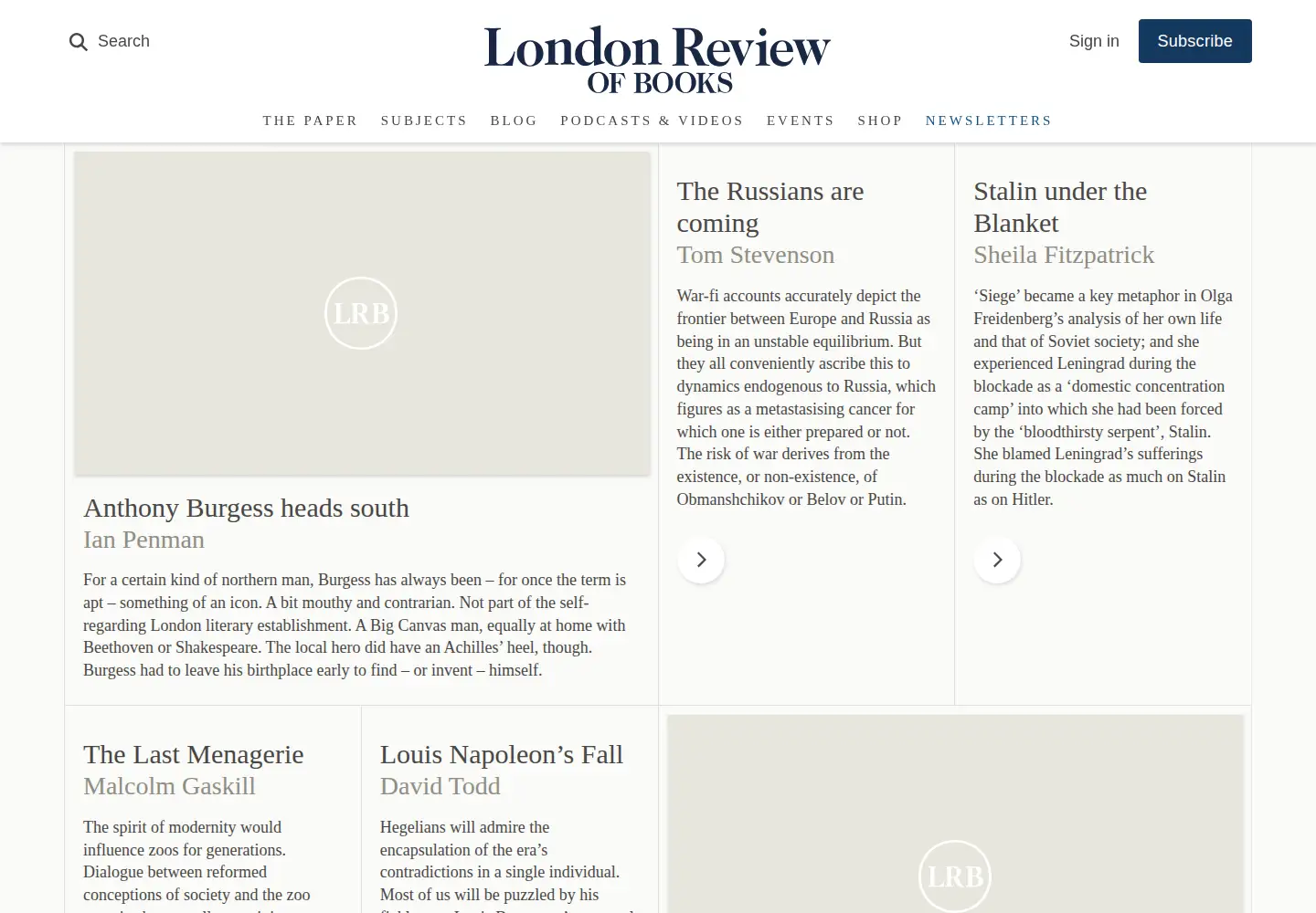 Screenshot of lrb.co.uk