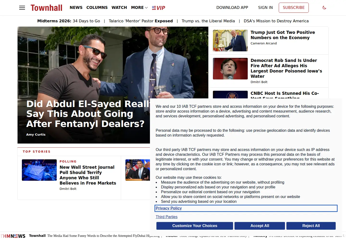 Screenshot of townhall.com