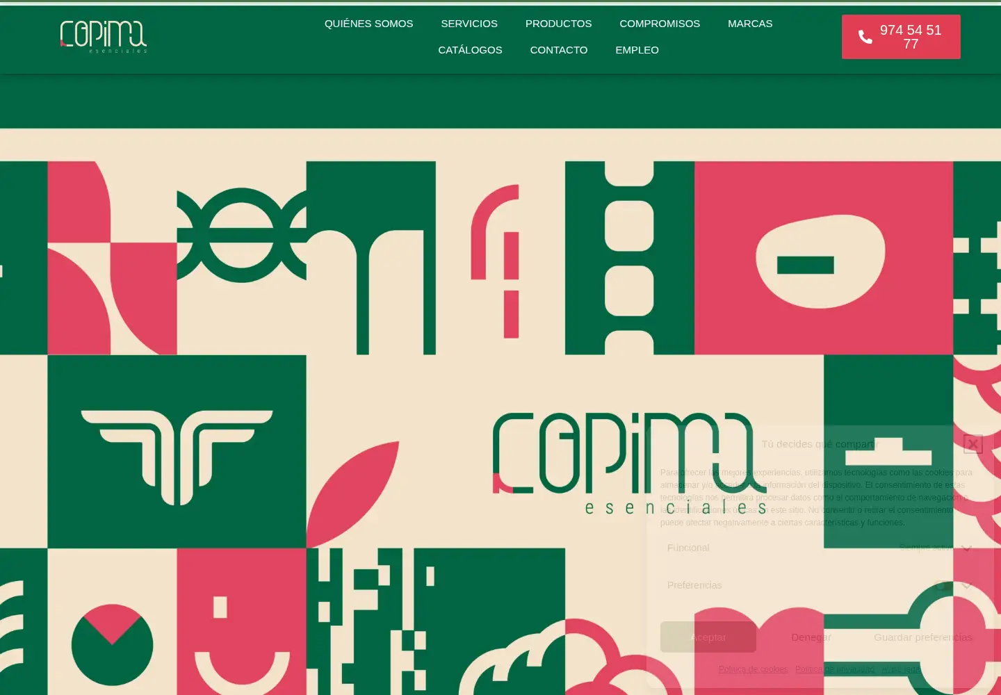 Captured homepage of copima.es in the current scan