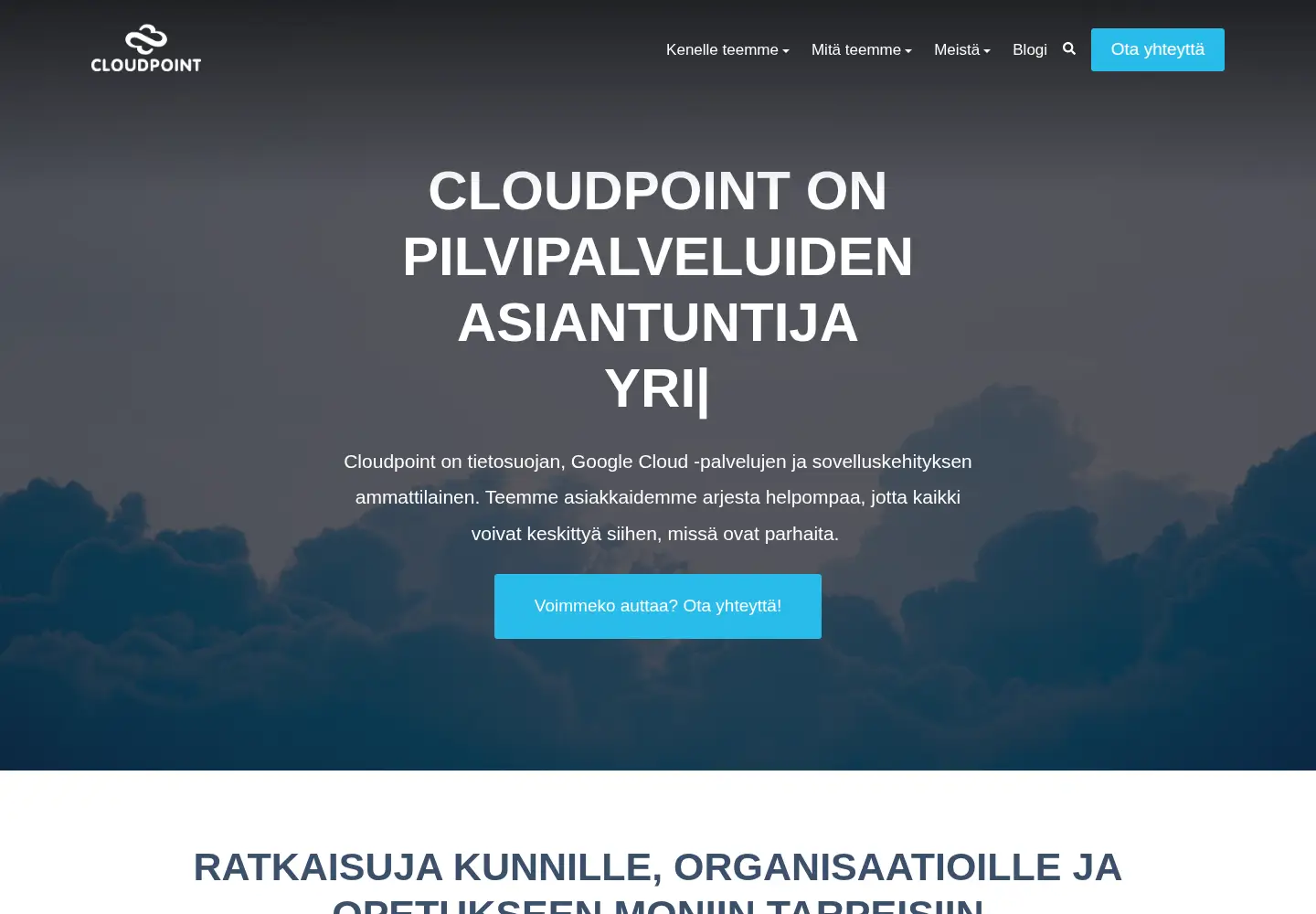 Screenshot of cloudpoint.fi