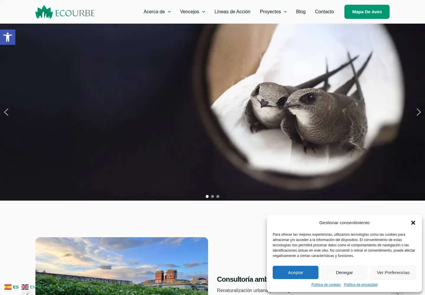 Captured homepage of ecourbe.org in the current scan