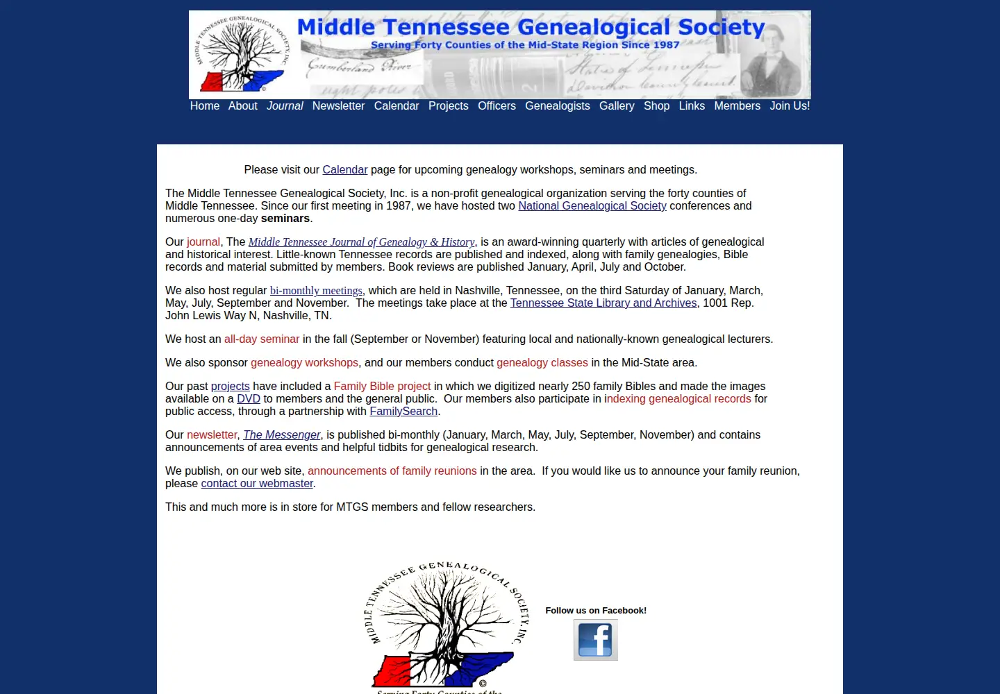 Captured homepage of mtgs.org in the current scan