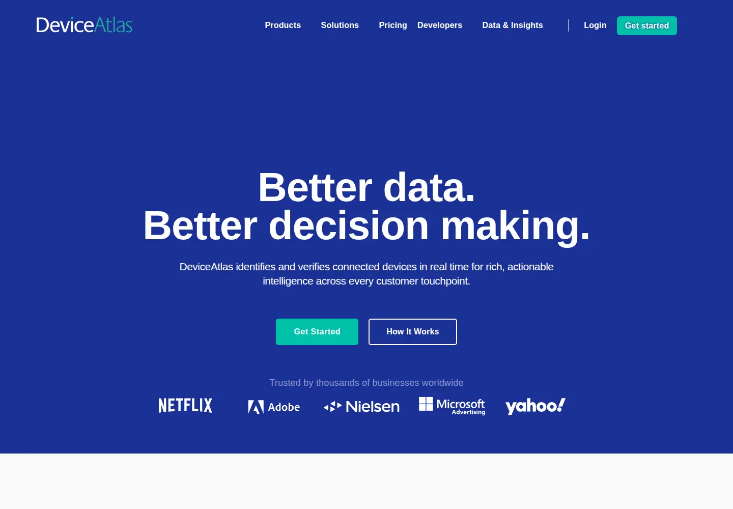 Screenshot of deviceatlas.com