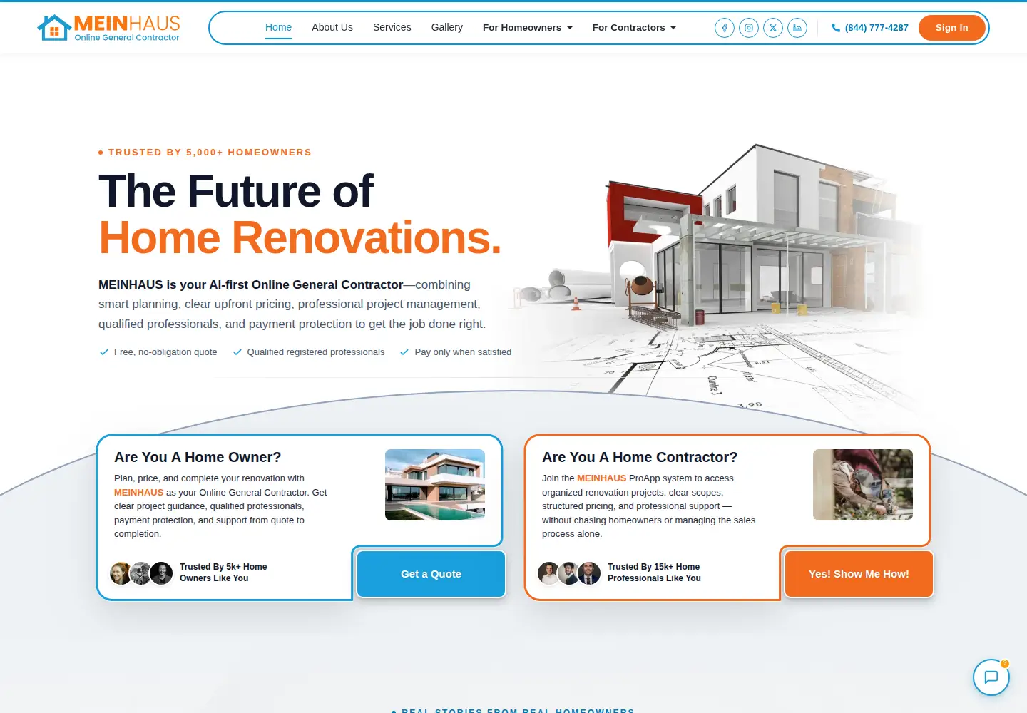 Captured homepage of meinhaus.ca in the current scan