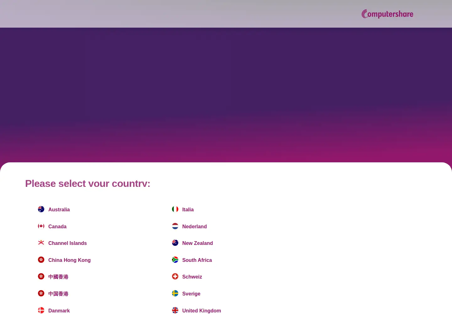 Screenshot of computershare.com