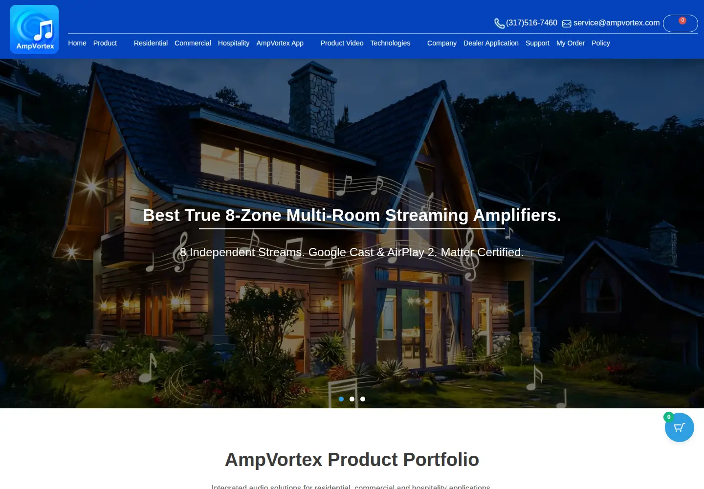 Captured homepage of ampvortex.com in the current scan