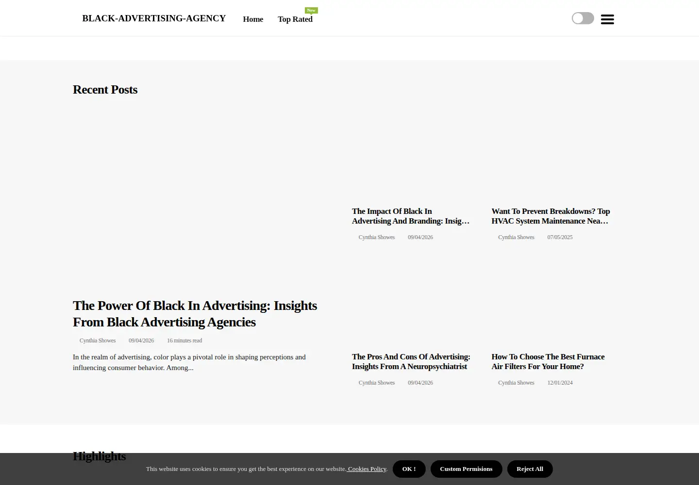 Screenshot of black-advertising-agency.com