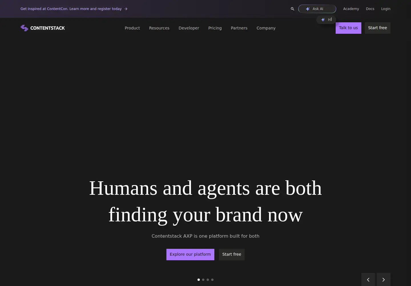 Screenshot of contentstack.io