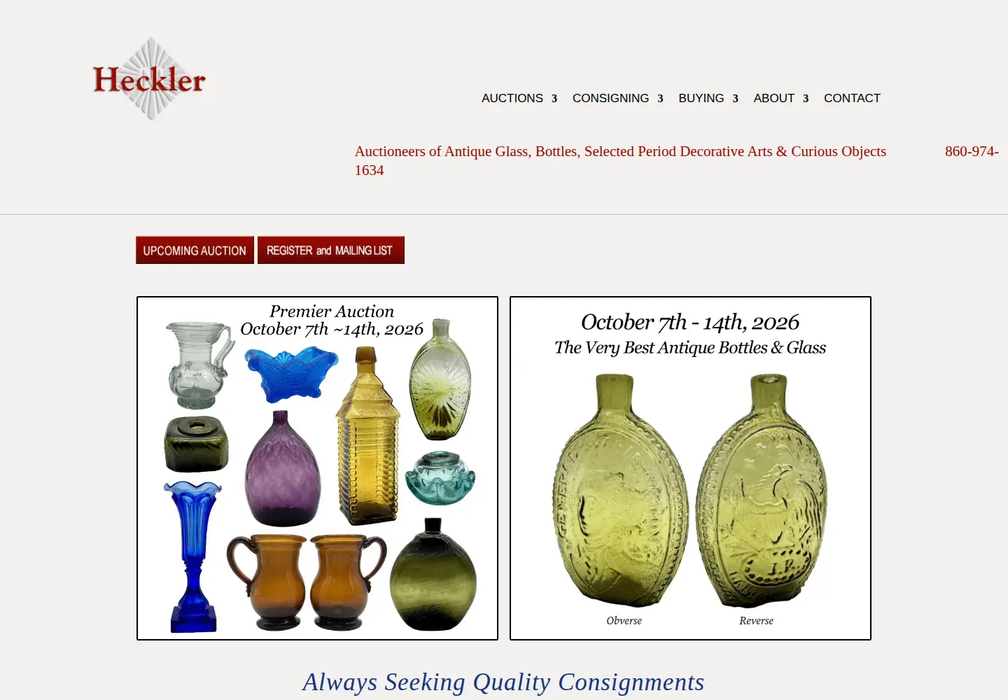 Screenshot of hecklerauction.com