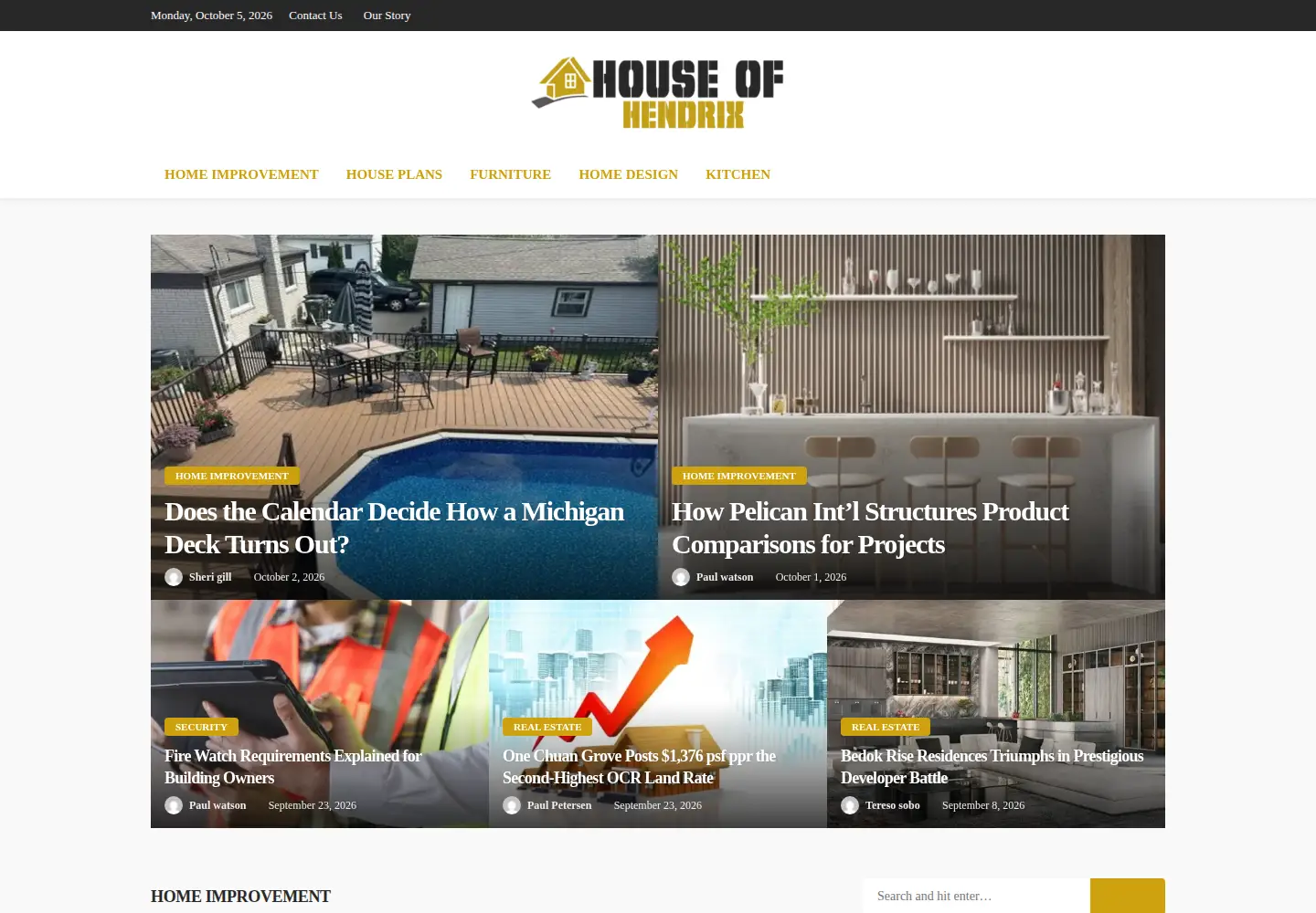 Captured homepage of houseofhendrix.com in the current scan