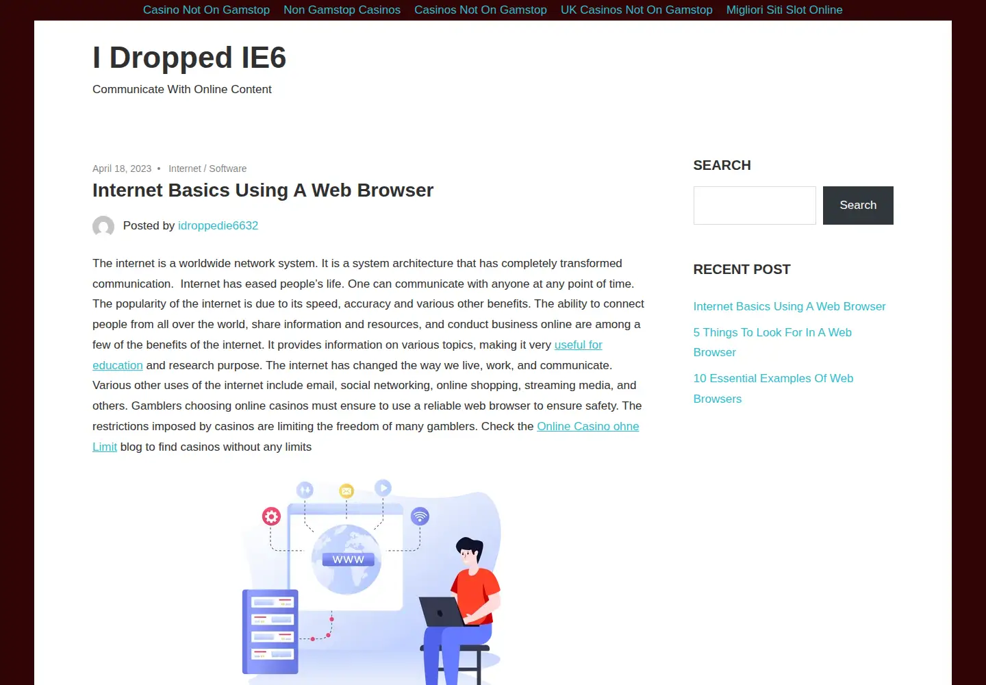 Screenshot of idroppedie6.com