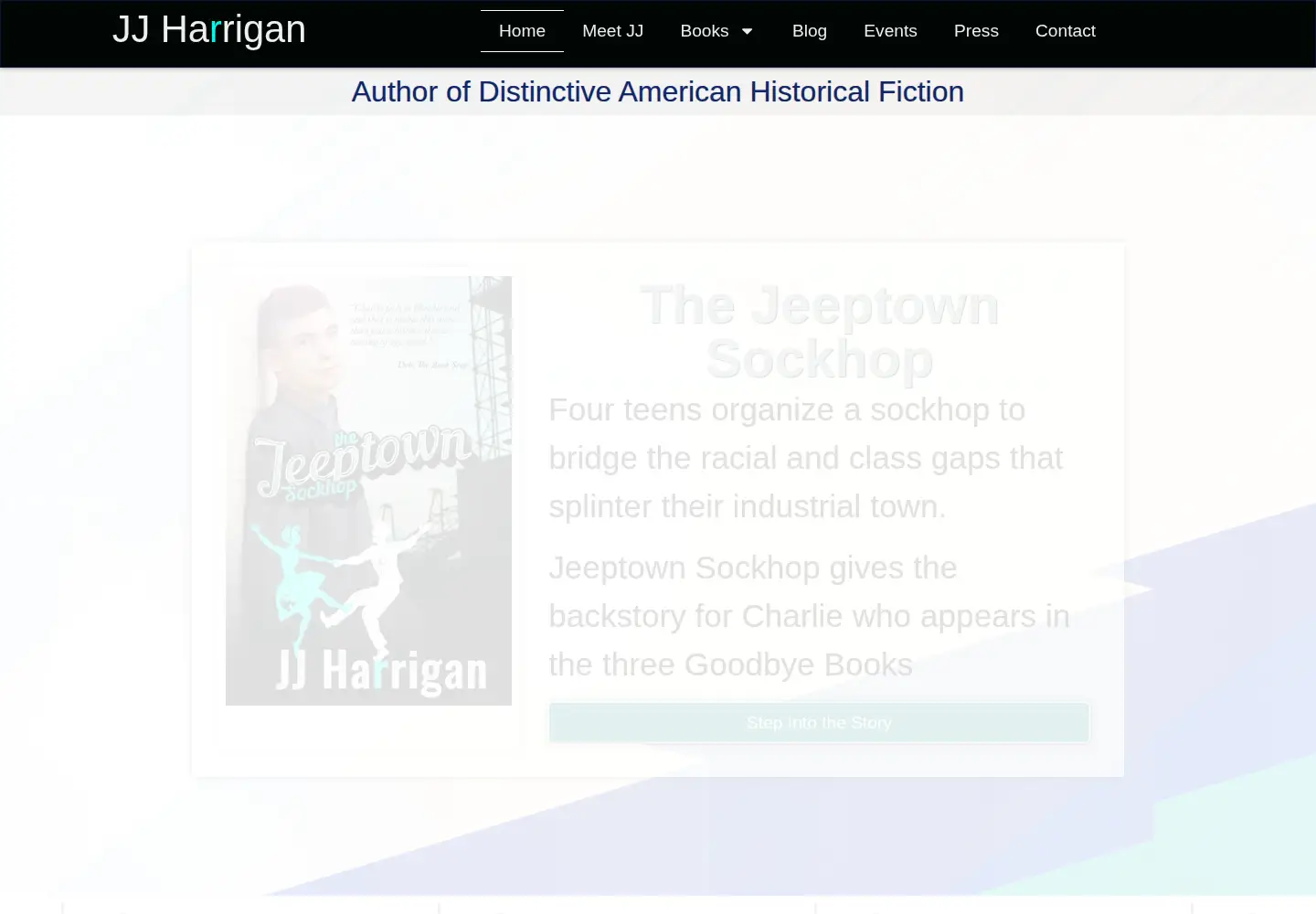Captured homepage of jjharrigan.com in the current scan