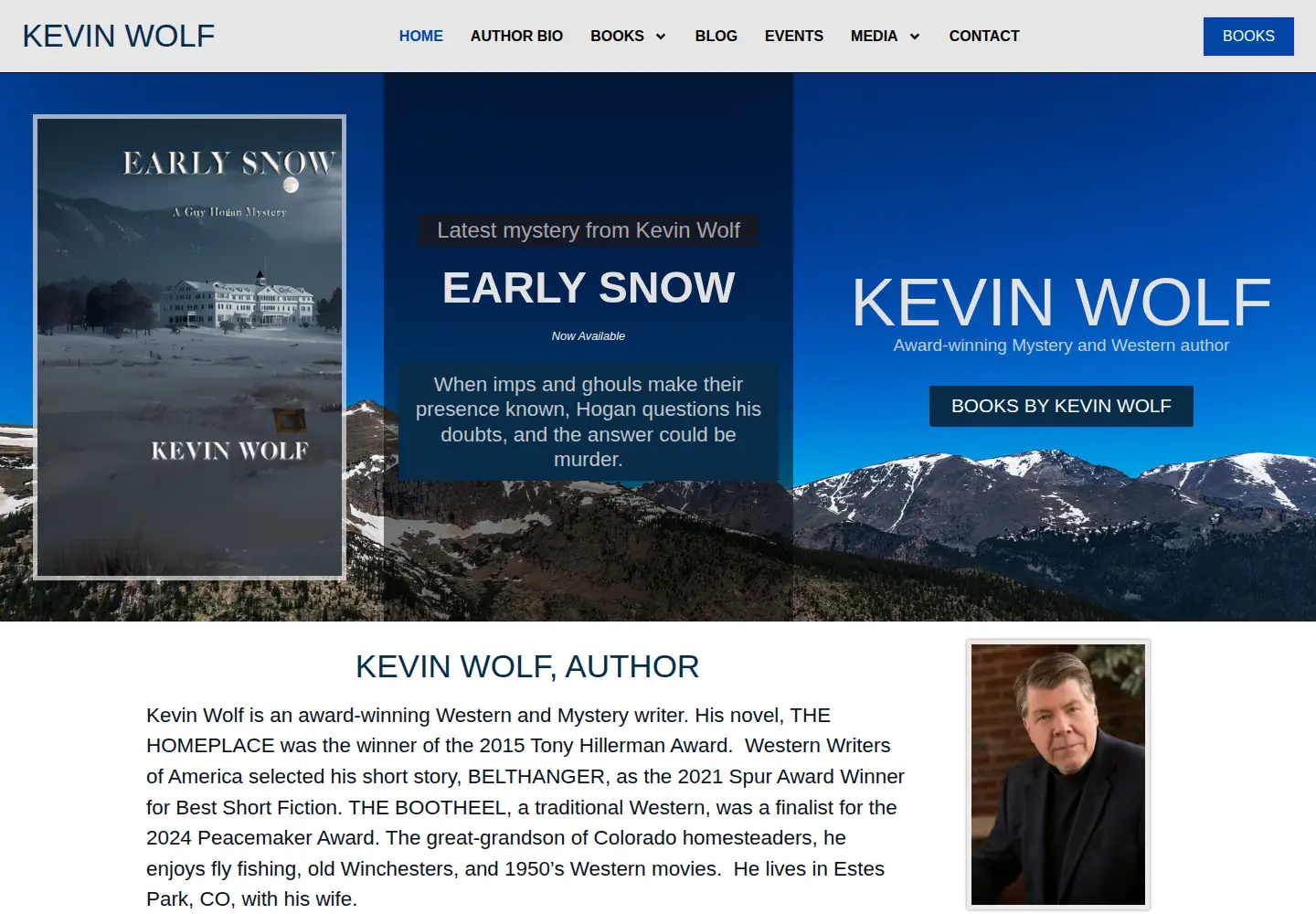 Captured homepage of kevinwolfstoryteller.com in the current scan