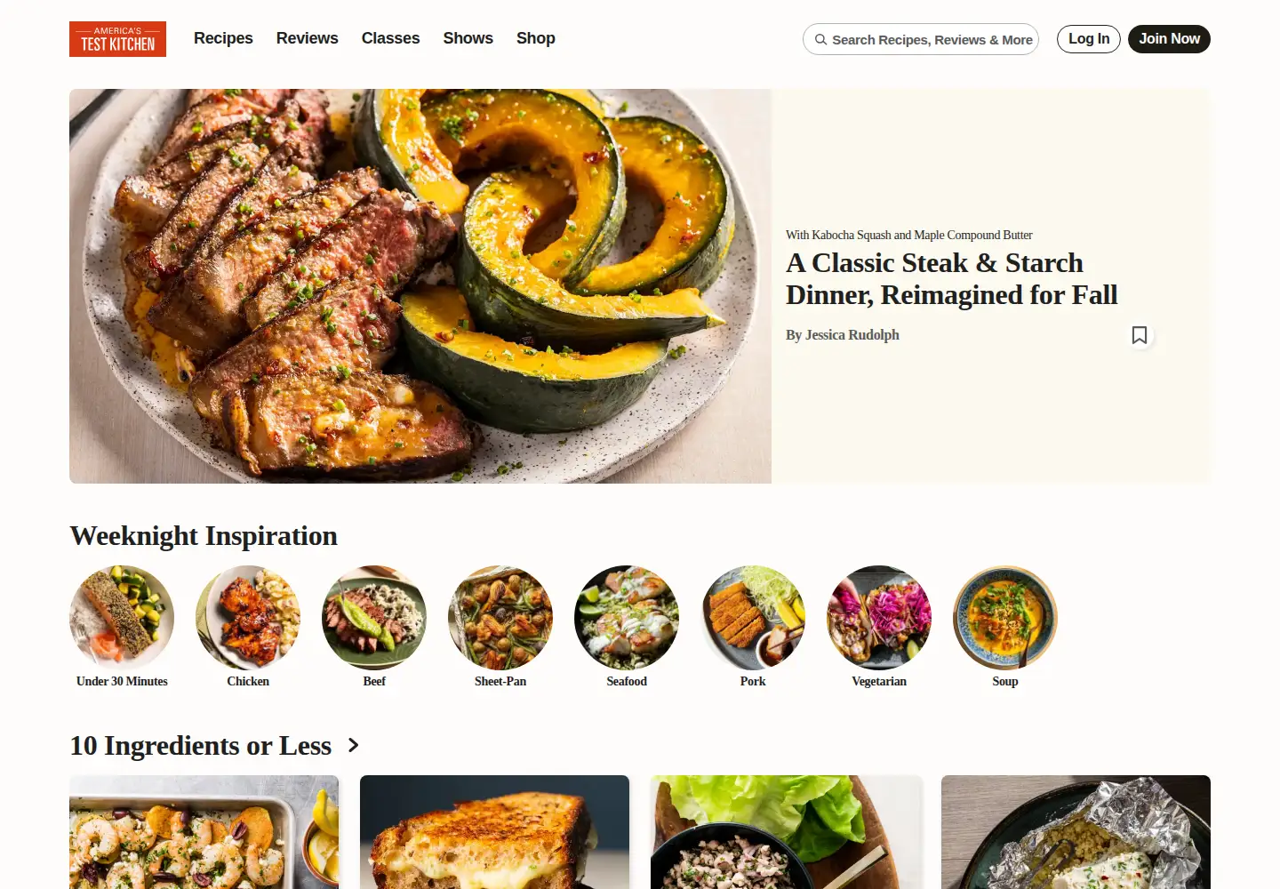 Screenshot of americastestkitchen.com