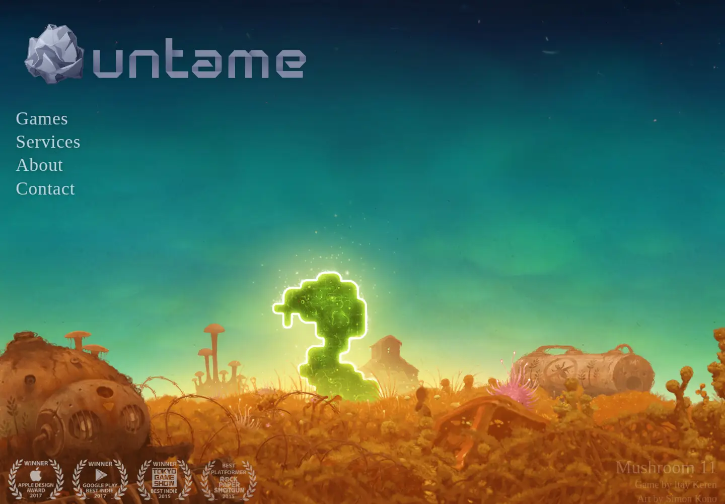 Captured homepage of untame.com in the current scan