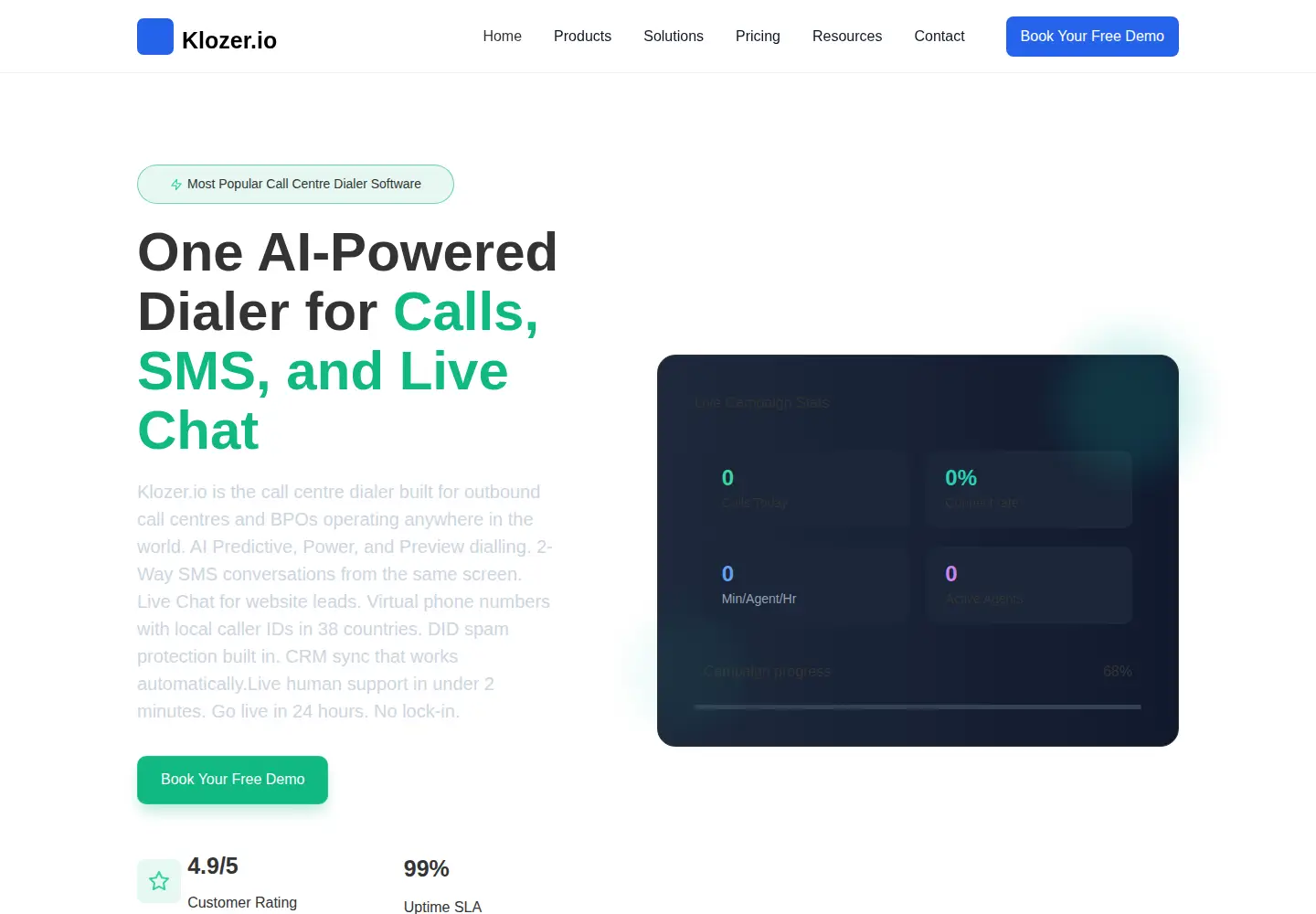 Captured homepage of klozer.io in the current scan