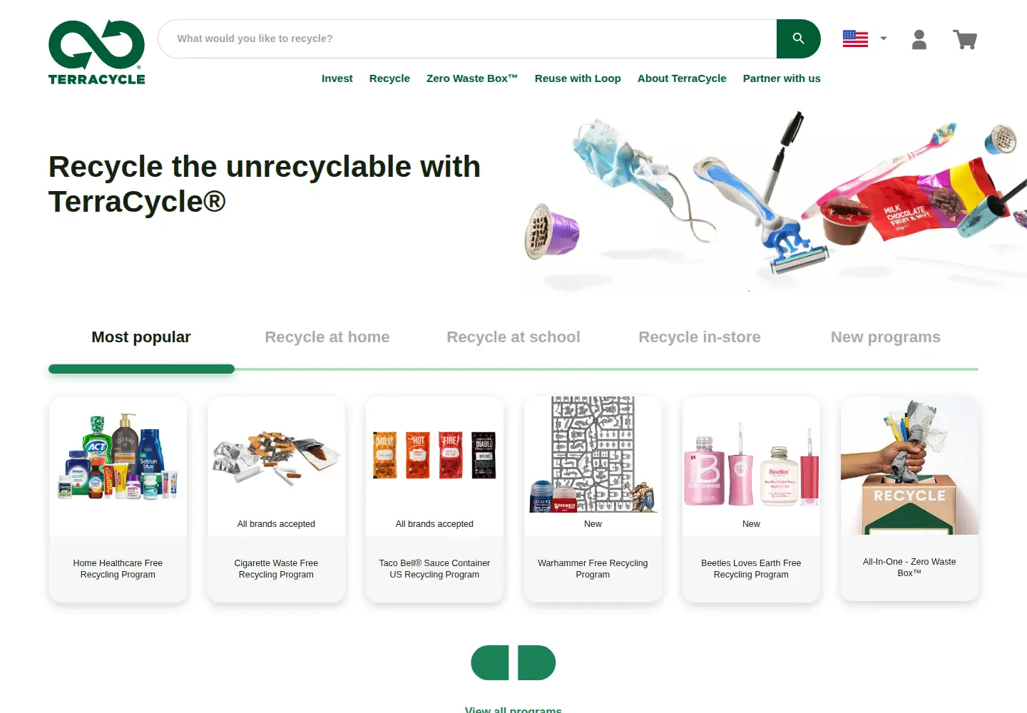 Screenshot of terracycle.com