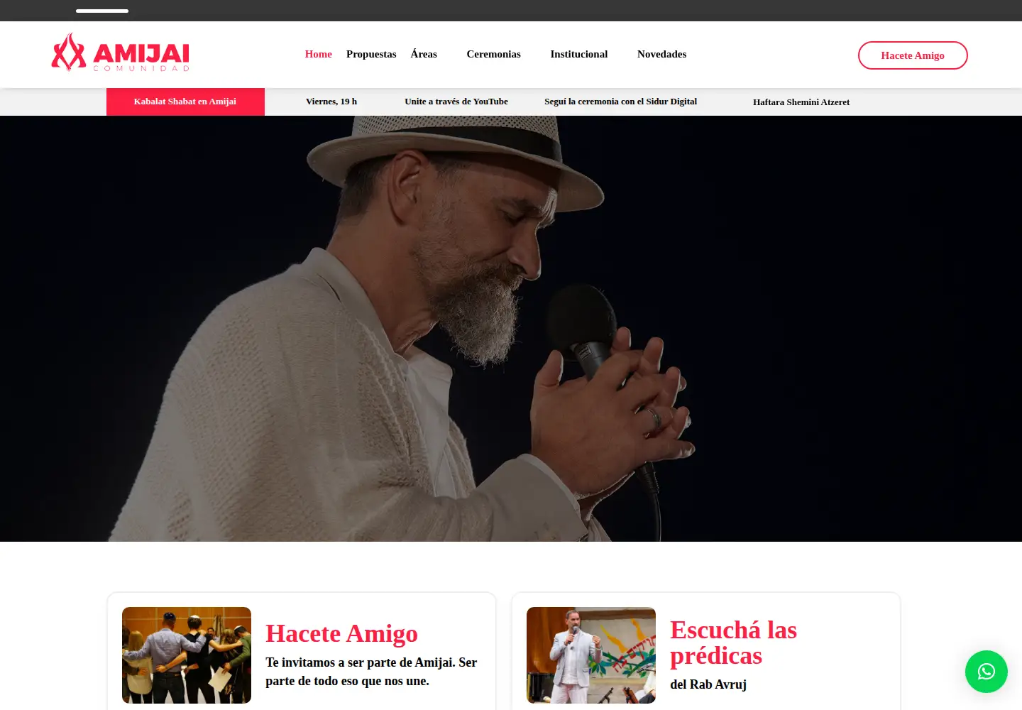 Captured homepage of amijai.org in the current scan