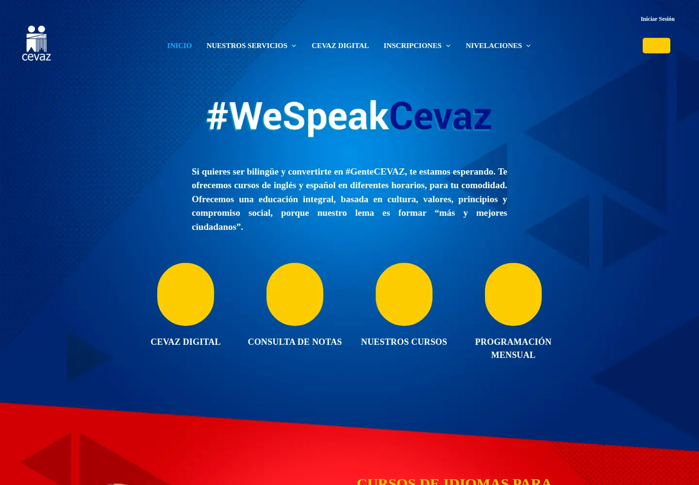 Captured homepage of cevaz.org in the current scan