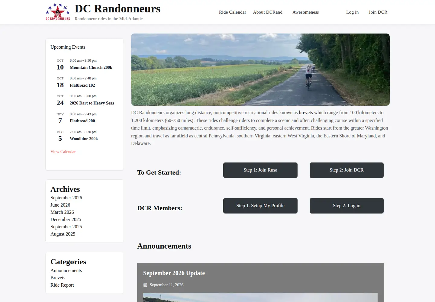 Captured homepage of dcrand.org in the current scan