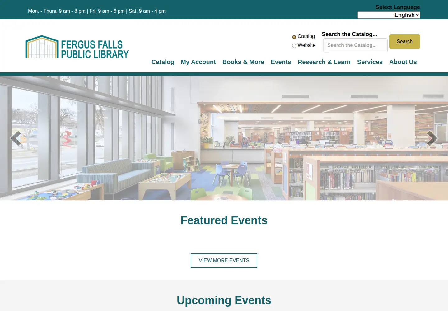 Captured homepage of ffpubliclibrary.org in the current scan