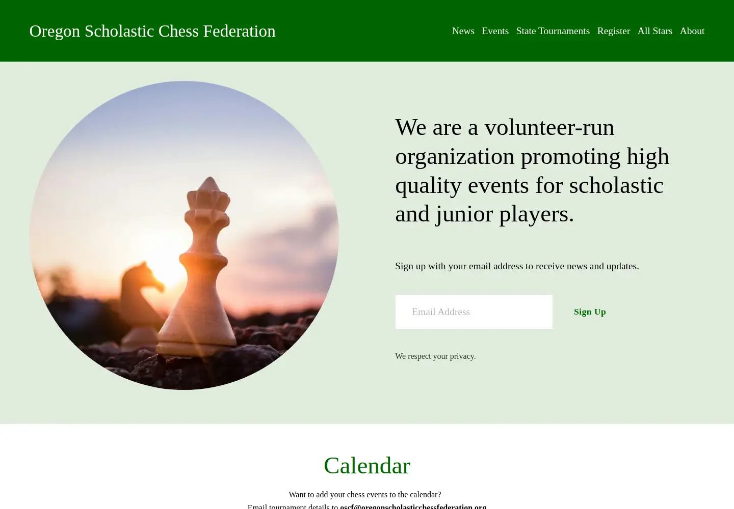 Screenshot of oscf.org