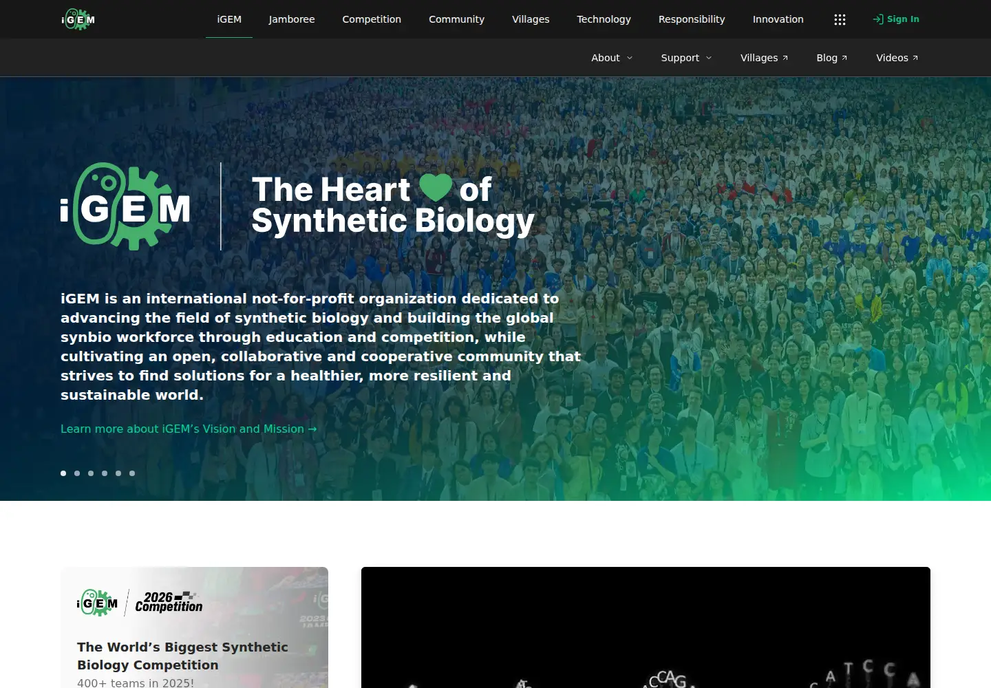 Captured homepage of igem.org in the current scan