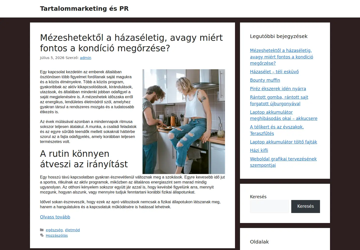 Screenshot of tartalommarketing.org