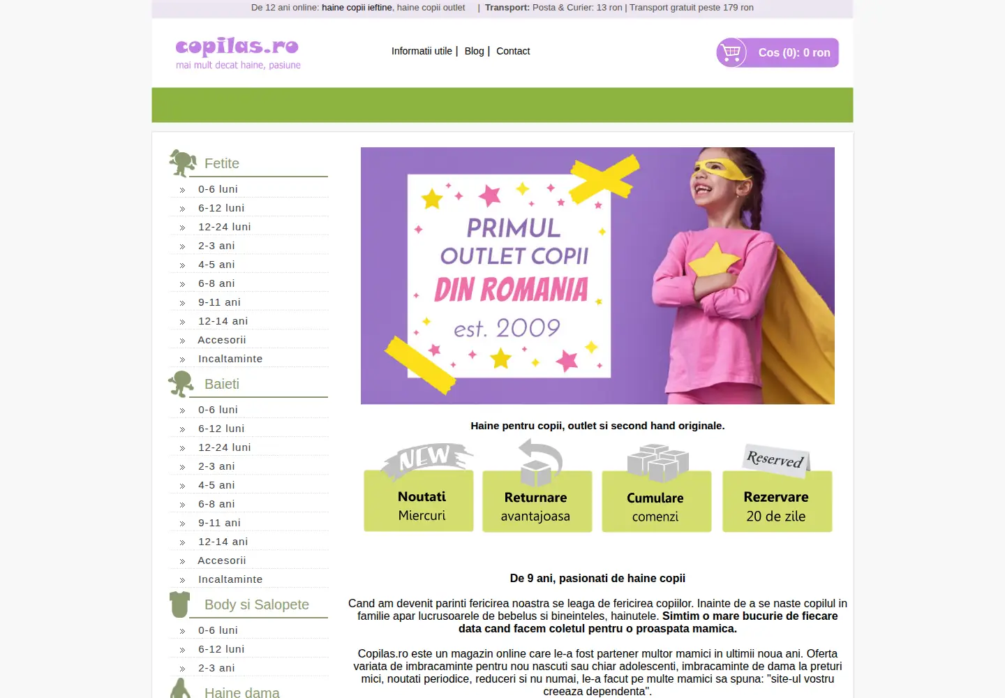 Screenshot of copilas.ro