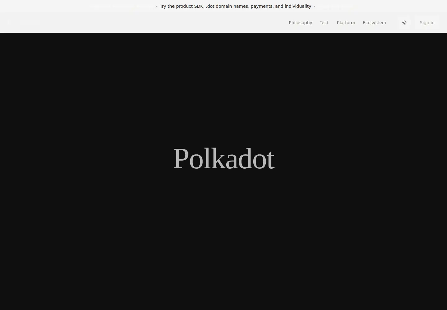 Screenshot of polkadot.network