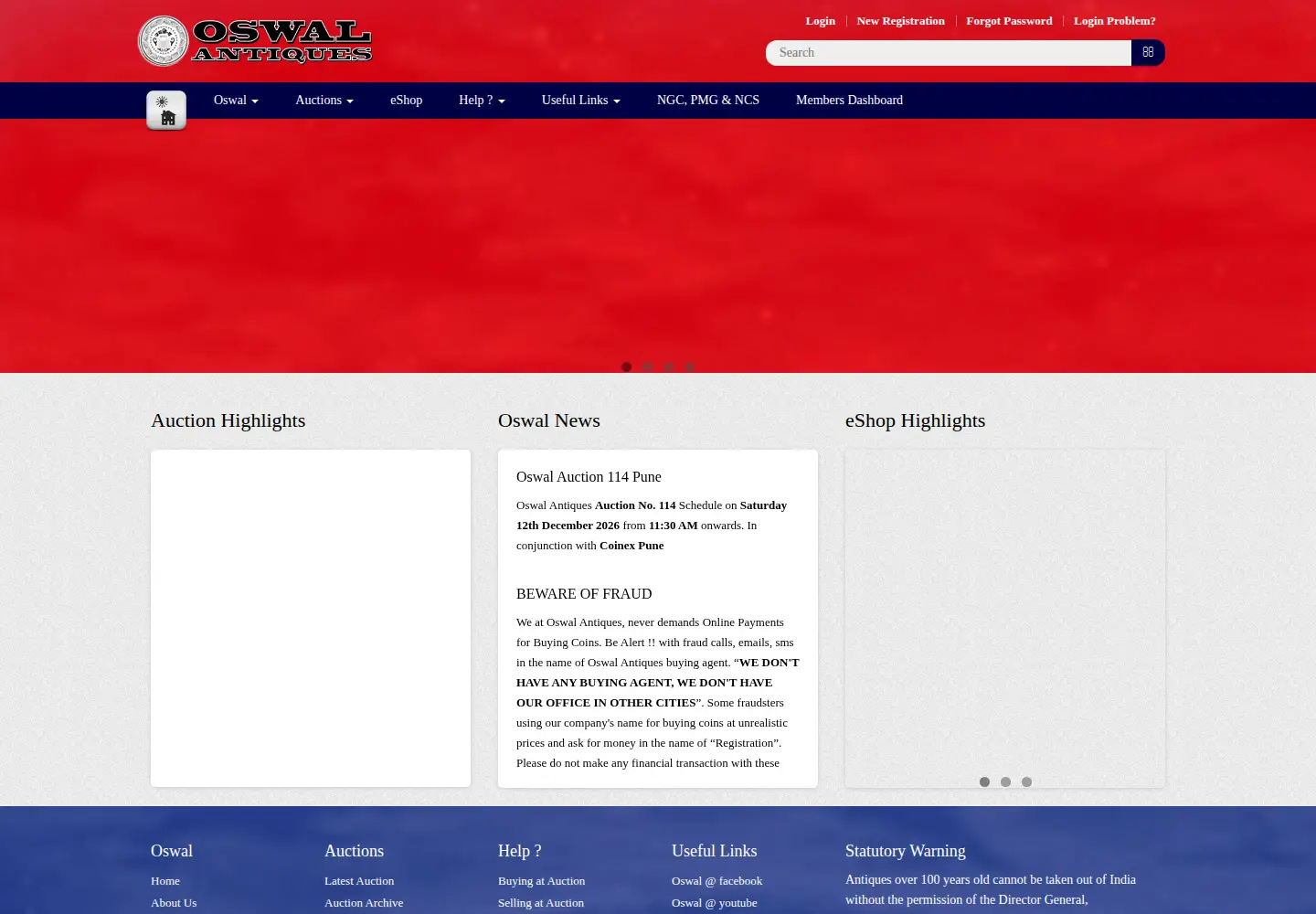 Screenshot of oswal.auction