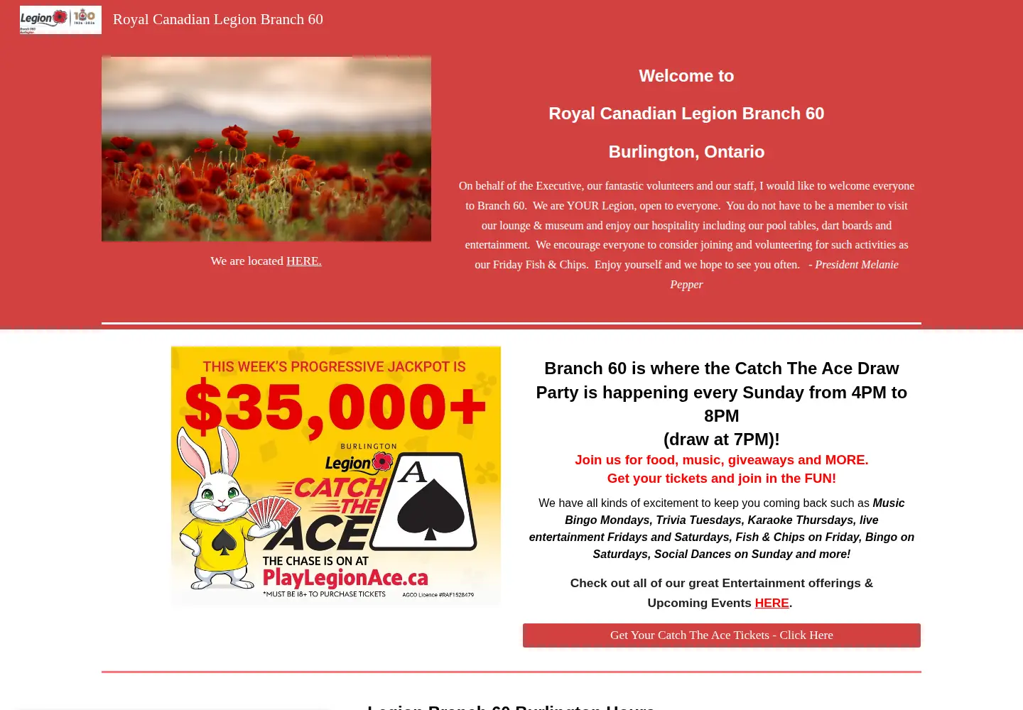 Screenshot of burlingtonlegion.com