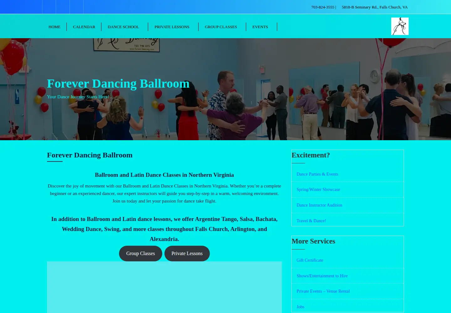 Screenshot of foreverdancing.com