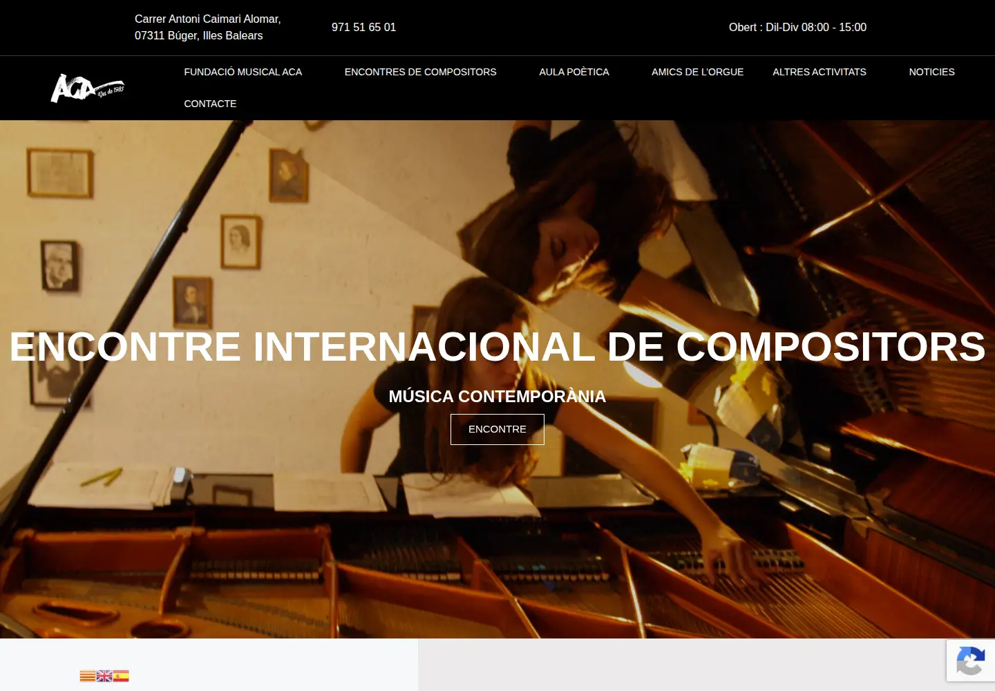 Captured homepage of fundacioaca.com in the current scan