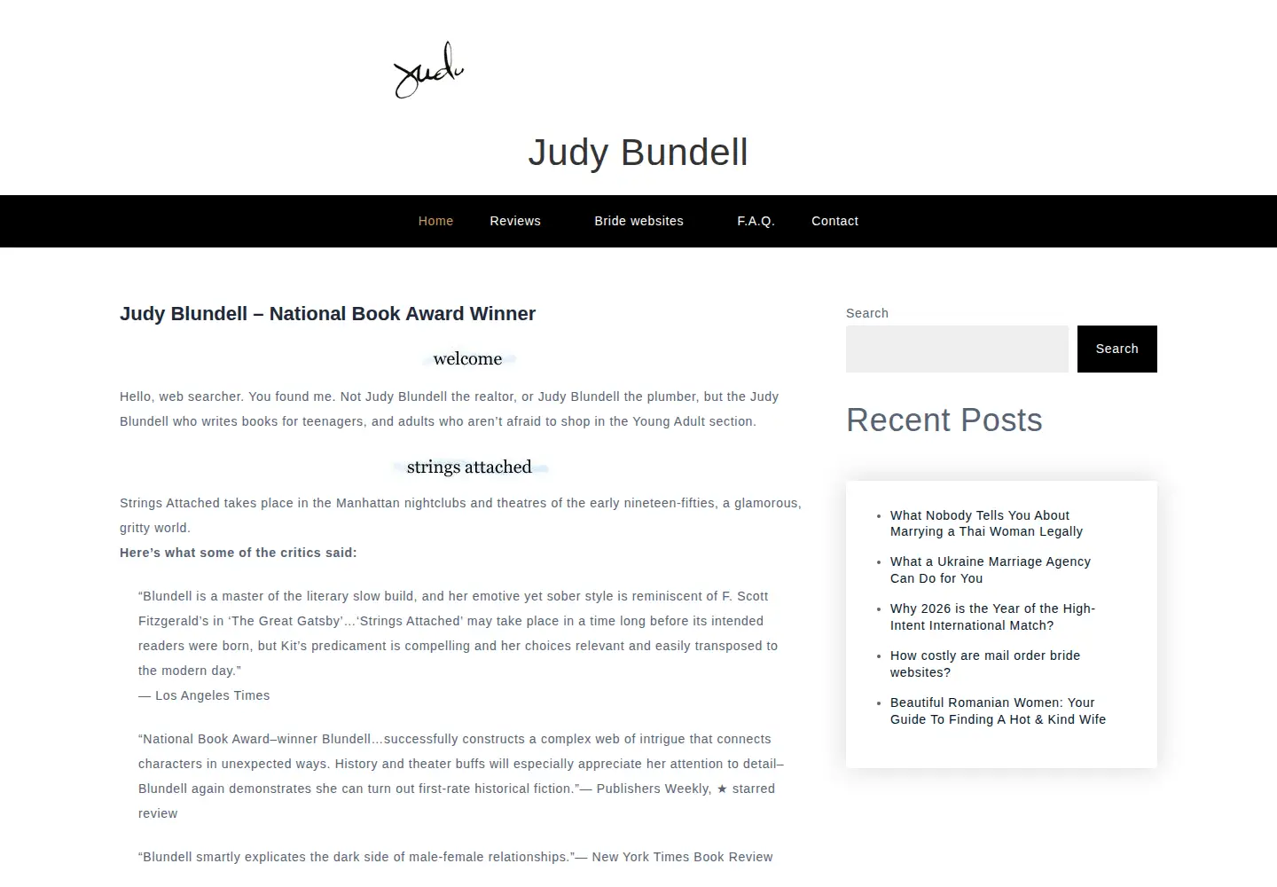 Screenshot of judyblundell.com
