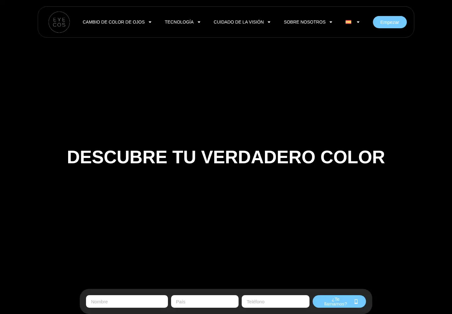 Captured homepage of eyecos.eu in the current scan