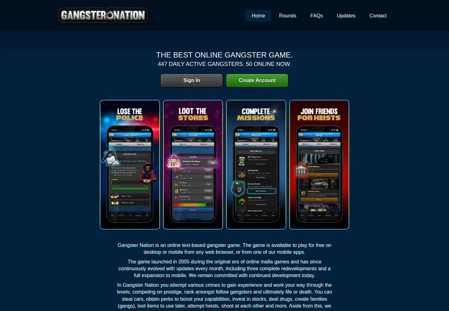 Screenshot of gangsternation.net