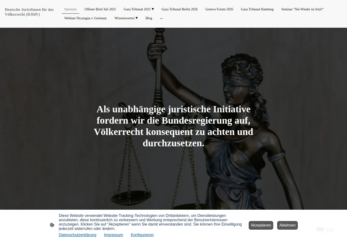 Screenshot of deutsche-juristinnen-voelkerrecht.org