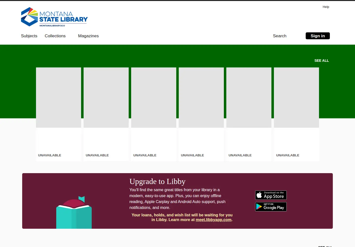 Screenshot of montanalibrary2go.org