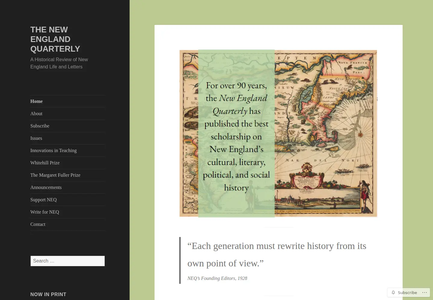 Screenshot of newenglandquarterly.org