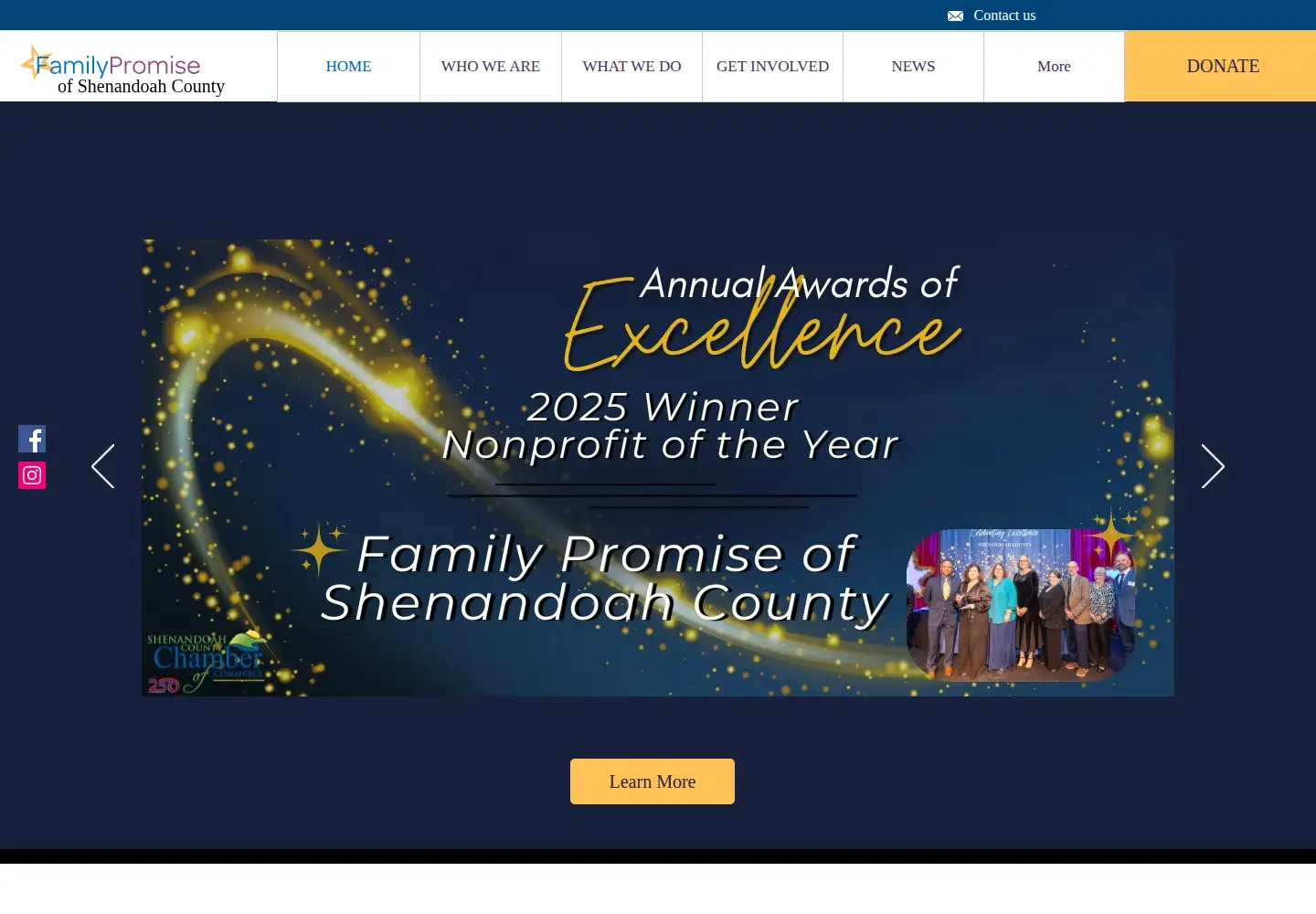 Screenshot of shenandoahfamilypromise.org