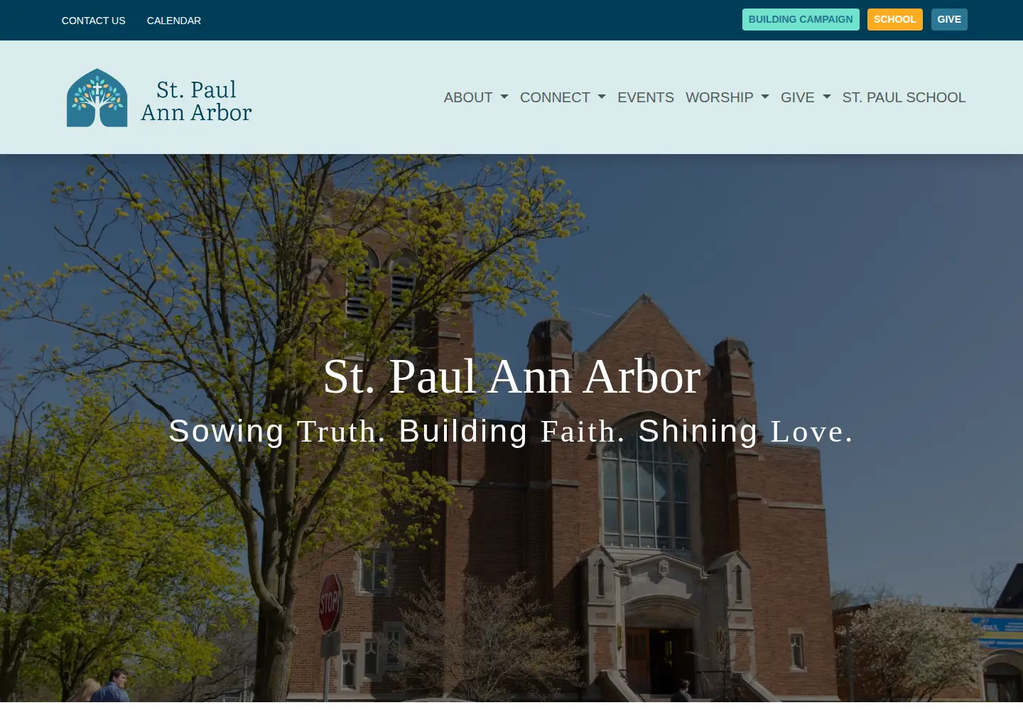 Captured homepage of stpaulannarbor.org in the current scan