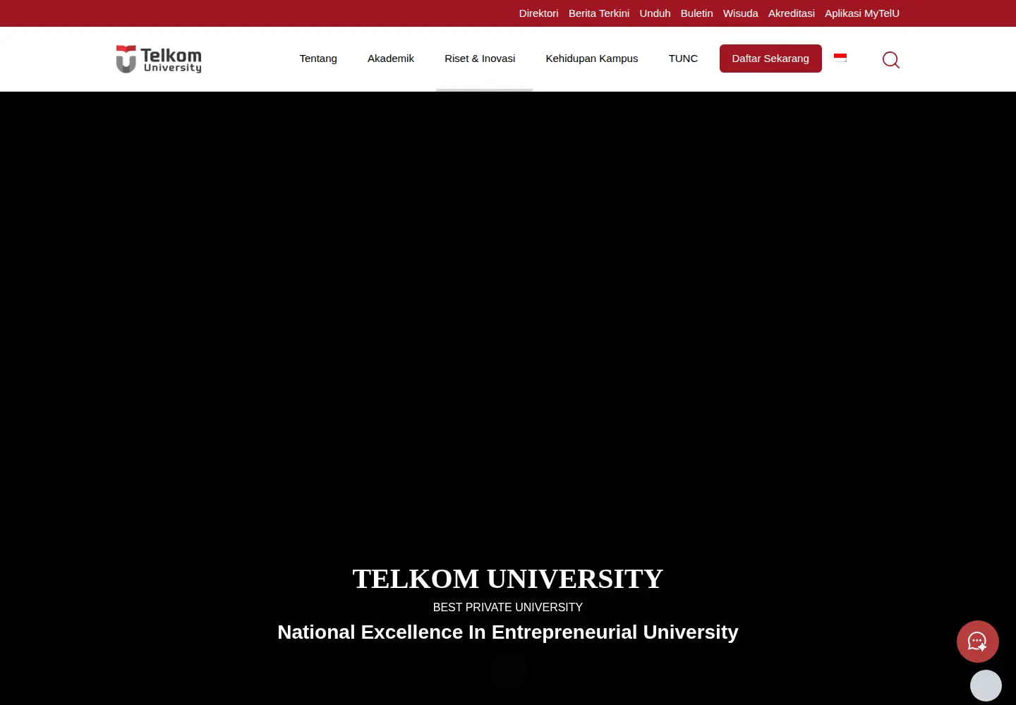 Screenshot of telkomuniversity.ac.id