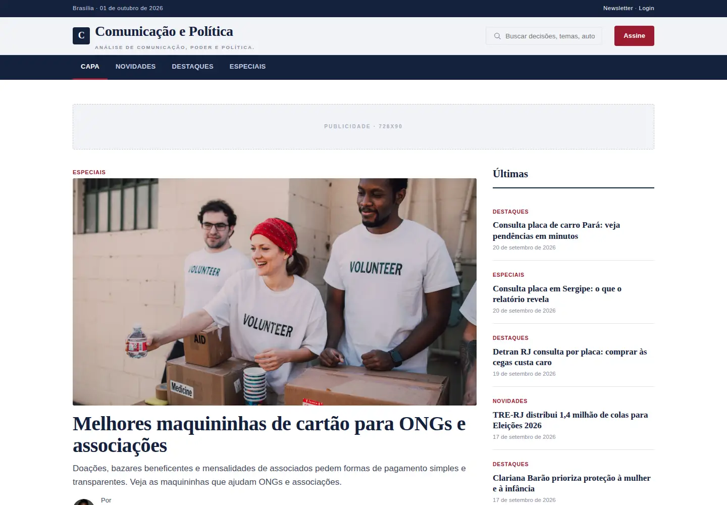 Captured homepage of comunicacaoepolitica.com.br in the current scan