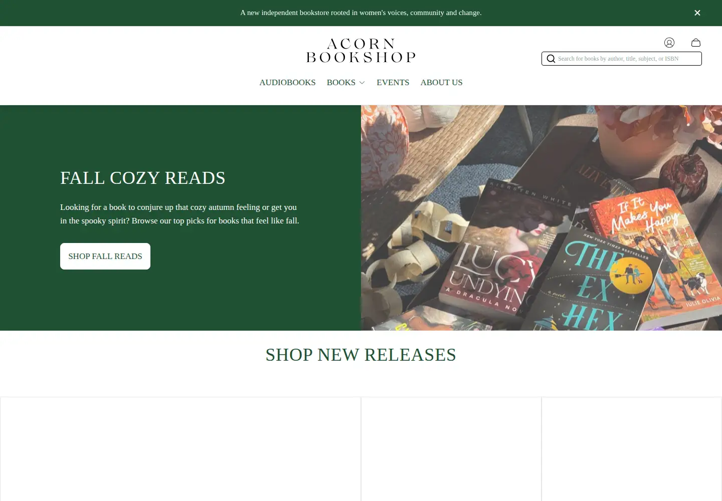 Screenshot of acornbookshop.com