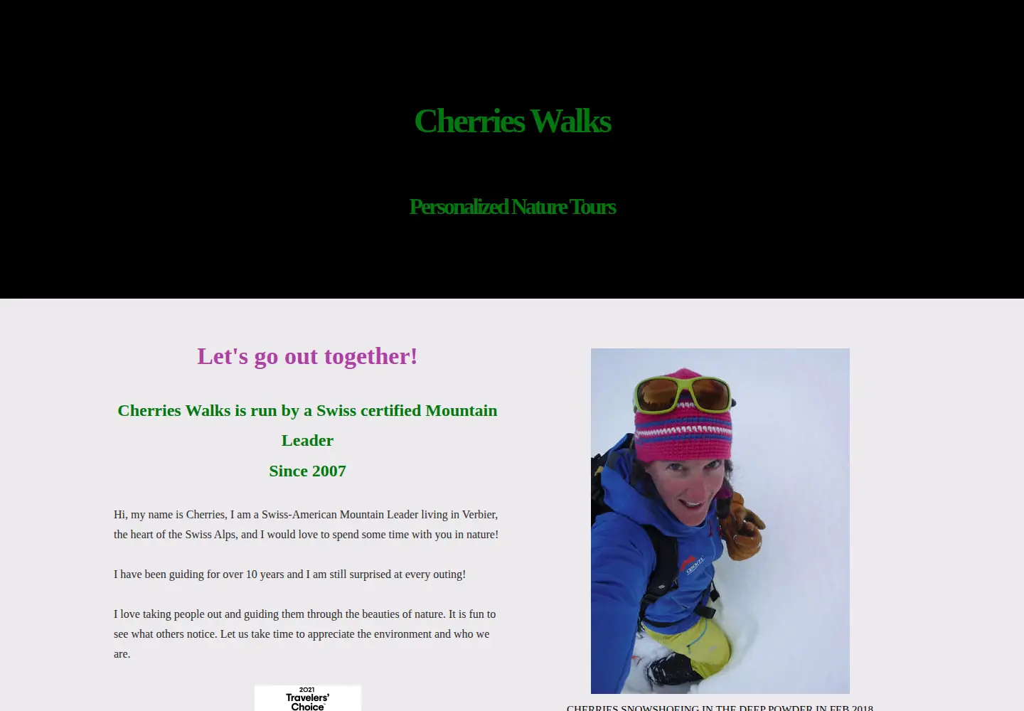 Captured homepage of cherrieswalks.com in the current scan