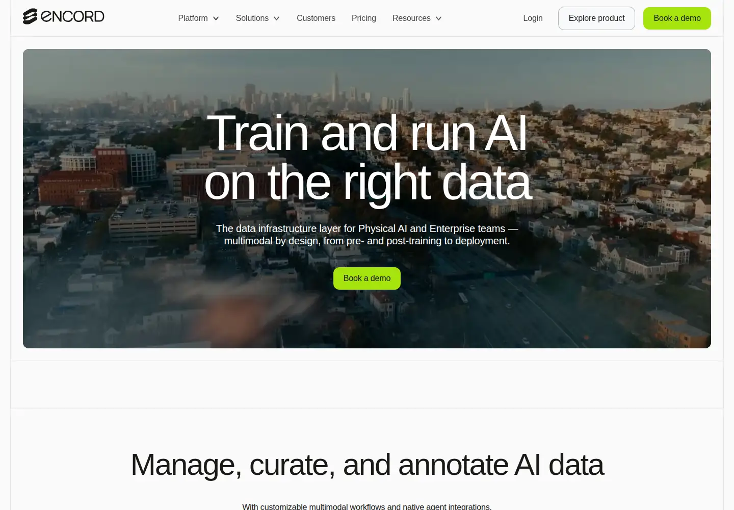 Screenshot of encord.com